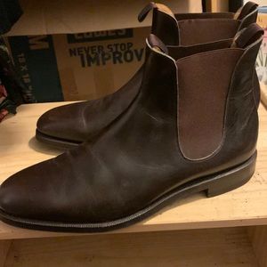 Dark brown leather Meermin Mallorca Boots. Barely worn. Too small for my husband
